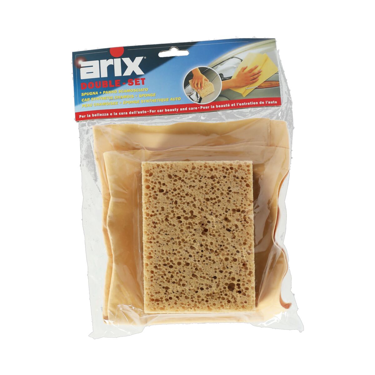 Arix 2Piece Chamois and Sponge Set Beige ARIX All Brands SACO Store